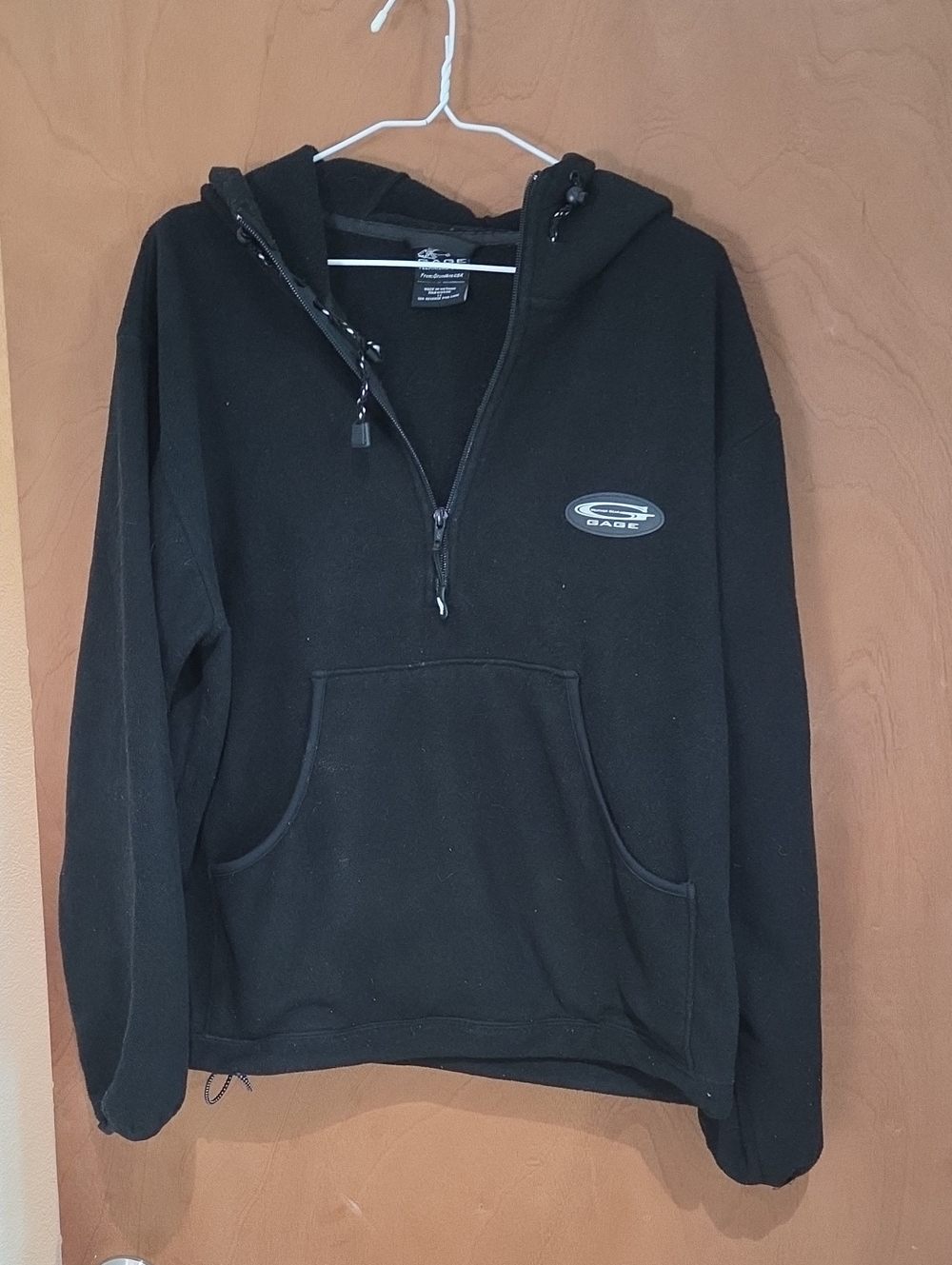 Gage Black Half-Zip Hooded Pullover Sweatshirt